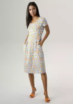 Летнее платье Aniston SELECTED с боковыми карманами, оранжевый