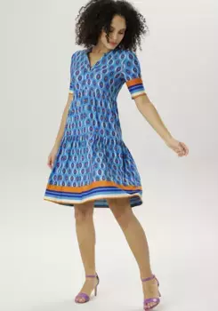 Летнее платье Aniston SELECTED с удлиненными рукавами до половины рукава, белый