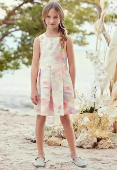 Летнее платье Back Detail Regular Fit Next, цвет pink lilac purple soft floral