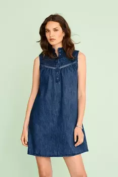 Летнее платье без рукавов с вышивкой Next, синий