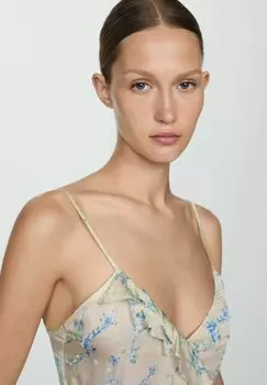 Летнее платье Bloom Mango, слоновая кость