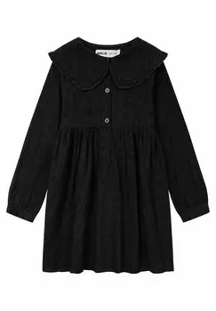 Летнее платье Boderie With Collar MINOTI, черный