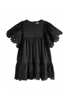 Летнее платье BRODERIE, REGULAR FIT Next, черный