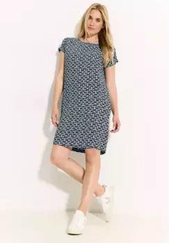 Летнее платье Cecil с принтом по всей поверхности, синий
