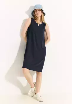 Летнее платье Cecil с разрезом на круглой шее, синий