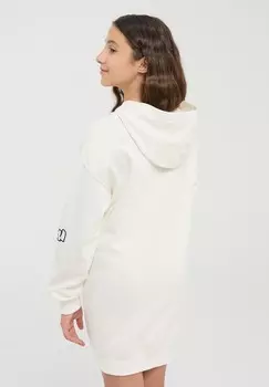 Летнее платье CON CAPPUCCIO E STAMPA GRAFFITI Terranova, белый