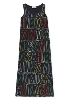 Летнее платье CON LOGO MOSCHINO, черный