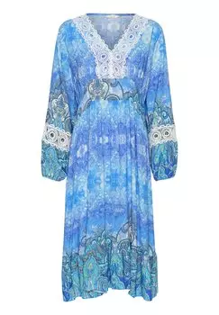 Летнее платье Cream, синее с этническим узором Crbri