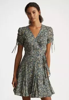 Летнее платье Dagani Short Sleeve Day Dress Polo Ralph Lauren, цвет mint floral