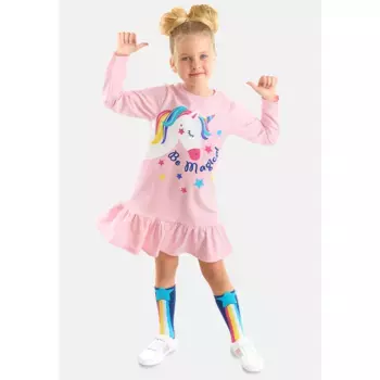 Летнее платье Denokids «Unicorn Magic» с мотивом единорога, розовый