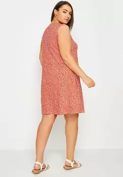 Летнее платье DITSY FLORAL SWING Yours Clothing, красный
