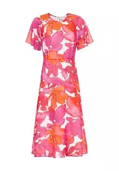 Летнее платье, длина 3/4, на молнии, женское comma,, цвет Lilac Pink