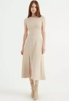 Летнее платье Front-Slit Herita, бежевый