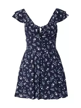 Летнее платье HOLLISTER, темно-синий/светло-синий