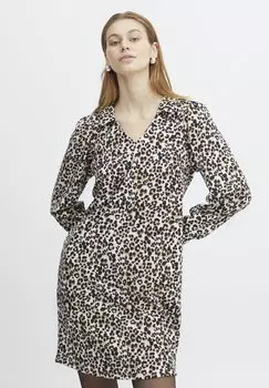 Летнее платье ICHI, коричневый