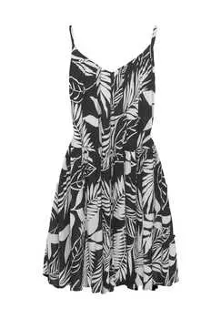 Летнее платье Ilex с v-образным вырезом Lascana, черный