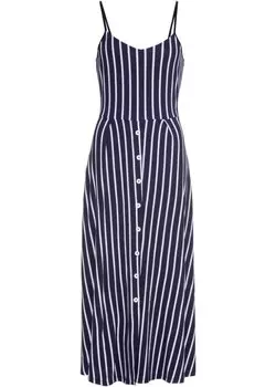 Летнее платье из джерси с планкой на пуговицах Rainbow, синий