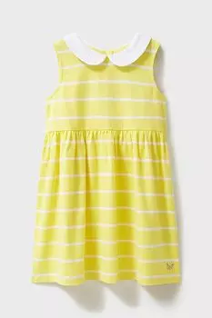 Летнее платье из хлопка в желтую полоску Crew Clothing Company, желтый