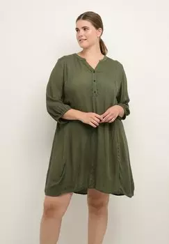 Летнее платье Kaffe Curve, бутылочно-зеленый