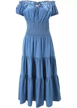 Летнее платье кармен John Baner Jeanswear, синий