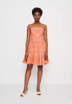 Летнее платье кораллово-оранжевого цвета edc by Esprit