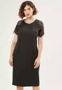 Летнее платье Lace Sleeve Maison Form'elle, черное