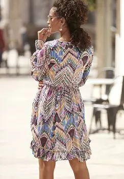 Летнее платье LASCANA, бант бедрукт