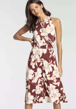 Летнее платье Laura Scott с цветочным принтом - НОВАЯ КОЛЛЕКЦИЯ, бежевый