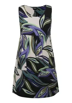 Летнее платье LEAF SLEEVELESS SWING Ulla Popken, бежевый