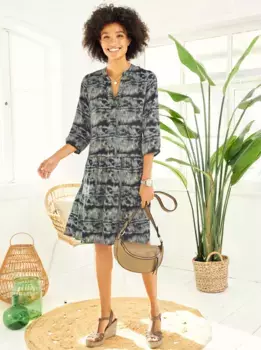 Летнее платье LINEA TESINI by Heine "платье с принтом", цвет Schilf-Jade-Bedruckt