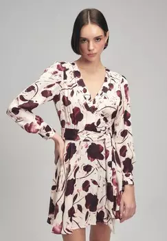 Летнее платье LONG SLEEVES DOUBLE BREASTED adL, пестрый бежевый