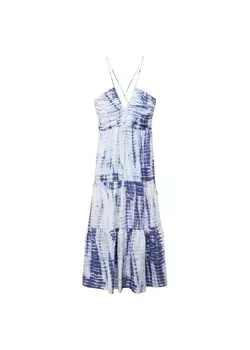 Летнее платье MANGO, цвет Light blue/Dark blue