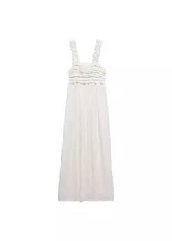 Летнее платье MANGO Summer Dress Cake, белый
