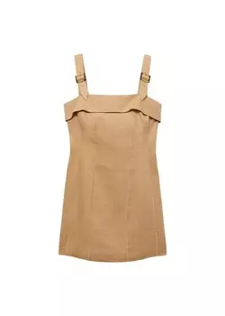Летнее платье MANGO Summer Dress Lennox, бежевый