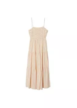 Летнее платье MANGO Summer Dress Paola, бежевый