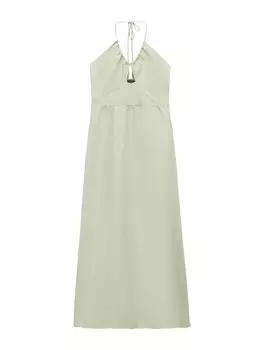 Летнее платье MANGO Summer Dress, пастельный зеленый