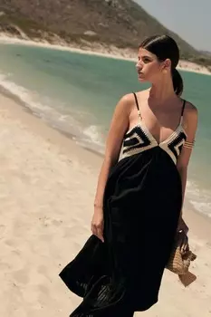 Летнее платье макси крючком Next, черный