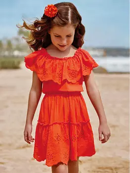 Летнее платье Mayoral, оранжевый