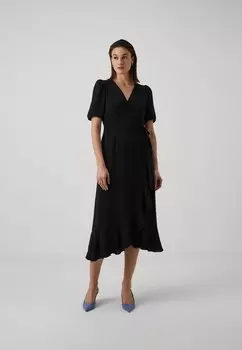 Летнее платье Mette Wrap Midi ONLY, черное