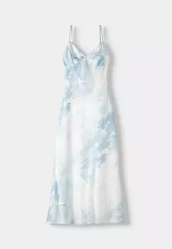 Летнее платье MIDI Bershka, синий