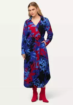 Летнее платье Midi Manches Longues Et Imprim Floral Ulla Popken, цвет titan bleu
