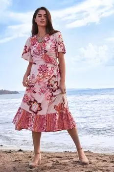 Летнее платье миди Next, розовый