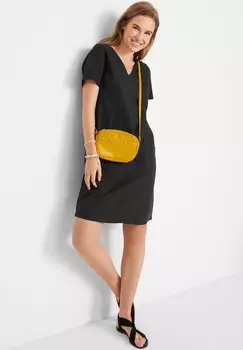 Летнее платье MIT V-AUSSCHNITT BEQUEMES STRECKENDEM bonprix, черный