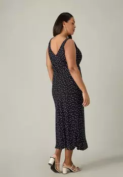 Летнее платье MONO SPOT PRINT BIAS CUT BUSTIER Live Unlimited London, черный