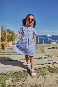 Летнее платье на пуговицах спереди Jojo Maman Bb, синий