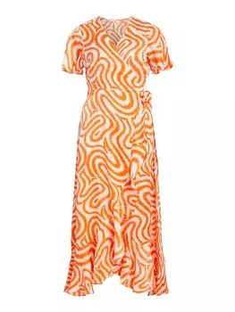 Летнее платье Object GREEN PAPAYA, оранжевый