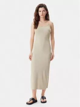 Летнее платье облегающего кроя Logo J20J225288 Calvin Klein Jeans, бежевый