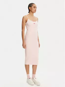 Летнее платье облегающего кроя Script DW0DW20330 Tommy Jeans, розовый