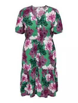 Летнее платье ONLY Carmakoma, цвет Green/Dark green