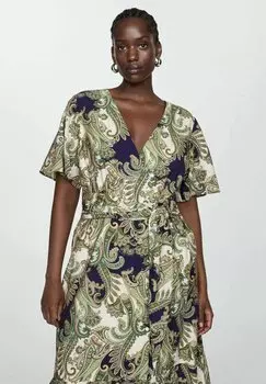 Летнее платье Paisley Mango, зеленый